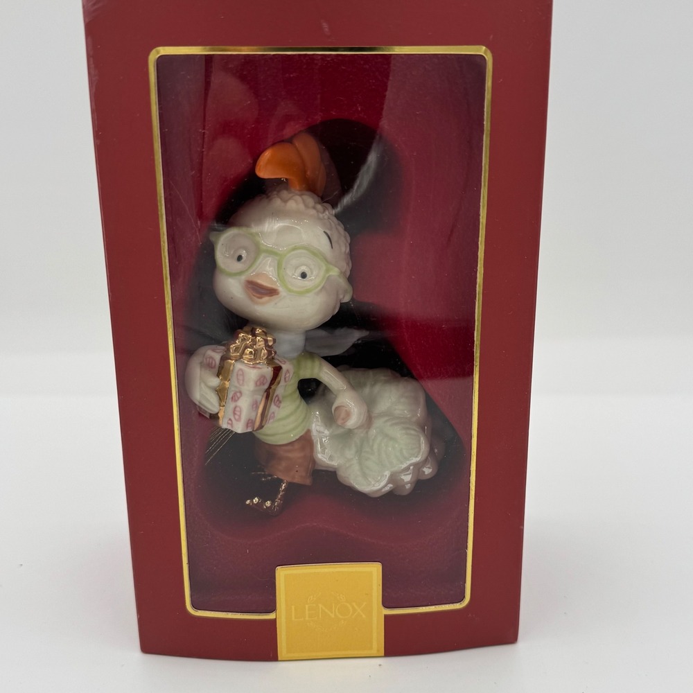 Lenox Disney Chicken Little Big Christmas Surprise Ornament Ivory China Gold